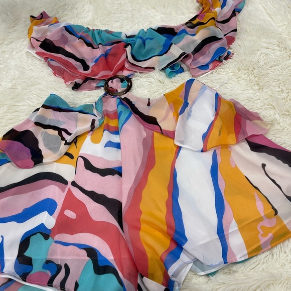 Luxxel Multicolor Abstract Two-Piece Set - Picture 2 of 10